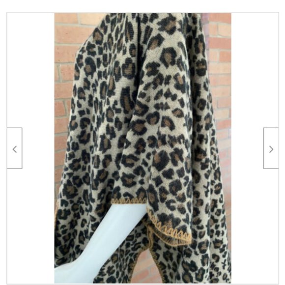 OPEN FRONT LEOPARD PRINT JACKET WRAP SWEATER OS - Picture 9 of 16